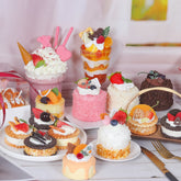 قطعة واحدة من كعكة الفاكهة الاصطناعية، بسكويت، زينة طعام وهمية، تصوير احترافي لمحاكاة الطعام، نموذج كعكة، زينة طاولة الشاي FCYY-MIX2