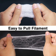 شبكة عنكبوت اصطناعية لتزيين حفلات الهالوين، دعامات مشهد مخيف، شبكة عنكبوت بيضاء مرنة، ديكور منزلي للمنزل