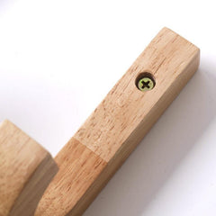 خطافات حائط كلاسيكية من خشب البتولا على شكل حرف J