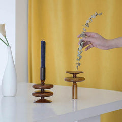 حاملات الشموع الزجاجية الخريفية المخروطية