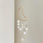 Handmade Nursery Shell Mobile Wind Chime Moon | Sage & Sill