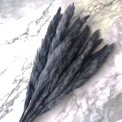 ديكور عشب البامباس الرمادي مع باقة من الزهور المجففة