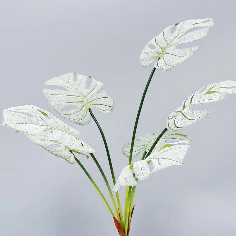 70 سم 7 شوكة مونستيرا استوائية فرع شجرة اصطناعية كبيرة نباتات وهمية أوراق السلحفاة ذات الملمس الحقيقي أوراق النخيل البلاستيكية للديكور المنزلي