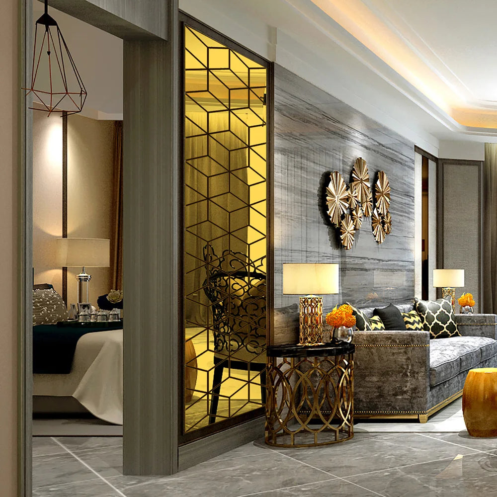 ملصق حائط جديد ثلاثي الأبعاد بمرآة DIY على شكل مثلثات من الأكريليك لغرفة الأطفال وغرفة المعيشة وديكور المنزل ملصق حائط