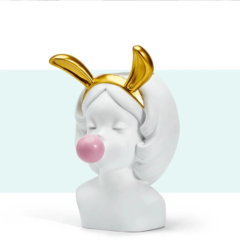 مزهرية من الراتنج الأبيض 