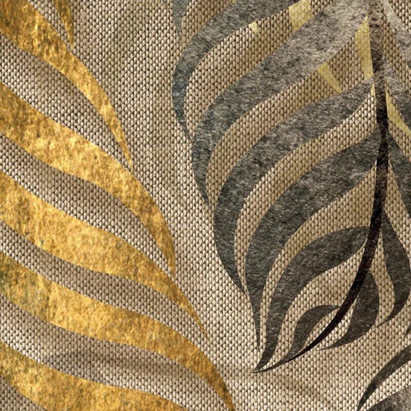 ورق جدران جداري ثلاثي الأبعاد برسومات أوراق الشجر الفنية الحديثة