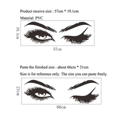 ملصقات حائط على شكل رموش جميلة ومبتكرة لغرفة الفتيات، ديكورات لغرفة المعيشة، ورق جدران منزلي، ملصقات فنية جدارية مثيرة