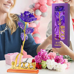 هدية عيد الحب وعيد الأم، ورود مطلية بورق الألمنيوم عيار 24 قيراطًا، زهور صناعية، ديكورات زفاف، إضاءة للعشاق، ورود هدية إبداعية