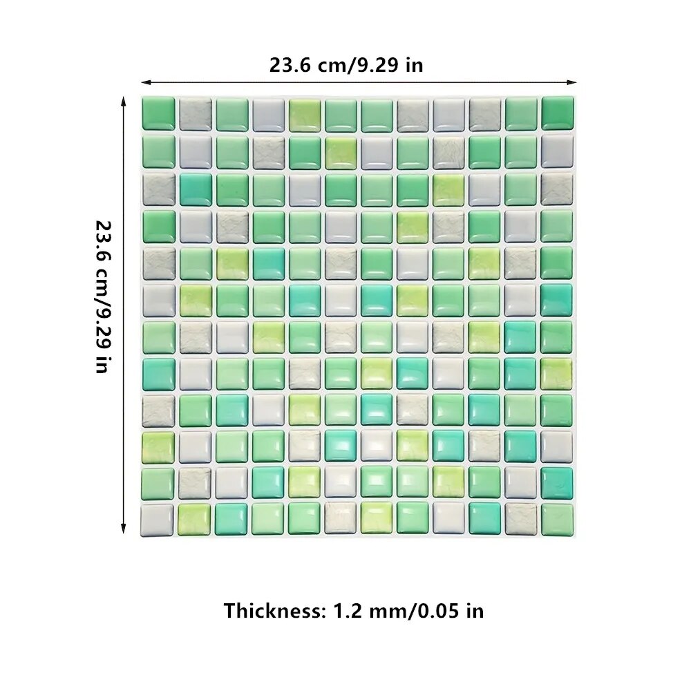 بلاط حائط من الفسيفساء قابل للتقشير واللصق ذاتي اللصق، ملصق حائط للمطبخ والحمام والمنزل، مصنوع من الفينيل ثلاثي الأبعاد