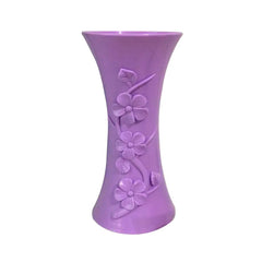 وعاء زهور من السيراميك والبلاستيك مع زجاجة