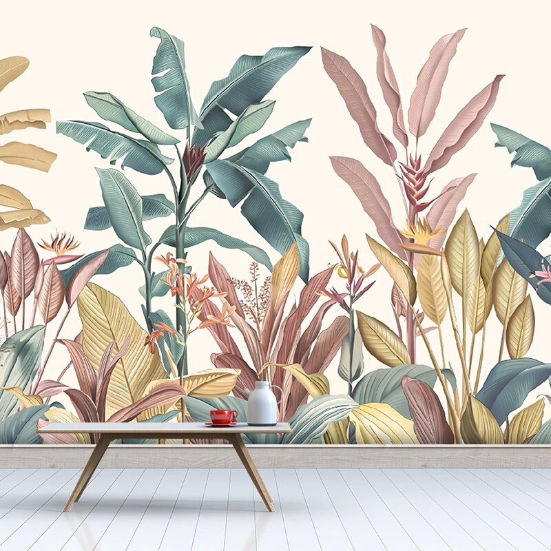 ورق حائط ثلاثي الأبعاد مخصص لأوراق الموز