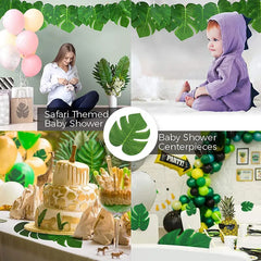 أوراق النخيل الاستوائية الاصطناعية لتزيين حفلات لوآو هاواي، حفلات السفاري في الغابة، حفلات الزفاف الصيفية، أعياد الميلاد، ديكور طاولة المنزل، نبات صناعي