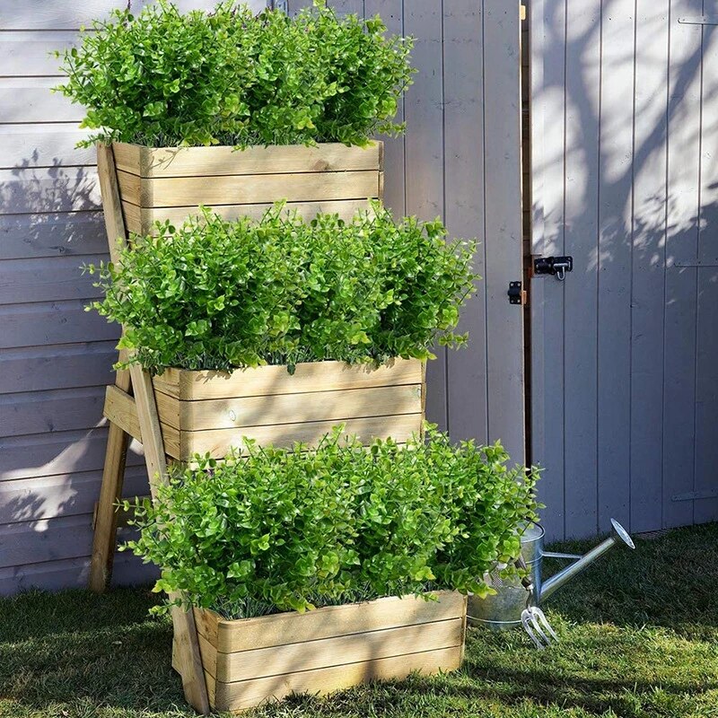 فرع من أوراق الأوكالبتوس الاصطناعية، نبات أخضر مزيف لتزيين طاولة حديقة المنزل وحفلات الزفاف، باقات زهور معلقة يمكنك صنعها بنفسك