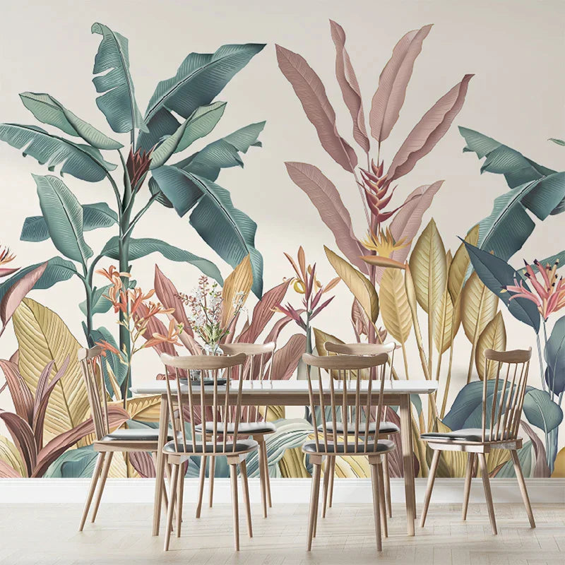 ورق حائط ثلاثي الأبعاد مخصص لأوراق الموز