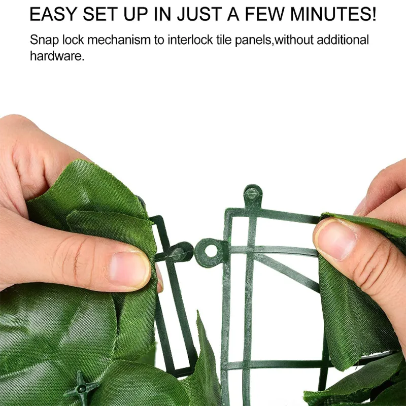 ألواح سياج من شجر اللبلاب الاصطناعي بمقاس 50×200 سم، شاشة سياج مزيفة للخصوصية، مناسبة للمنزل والحديقة الخارجية والشرفة، 1×3 متر