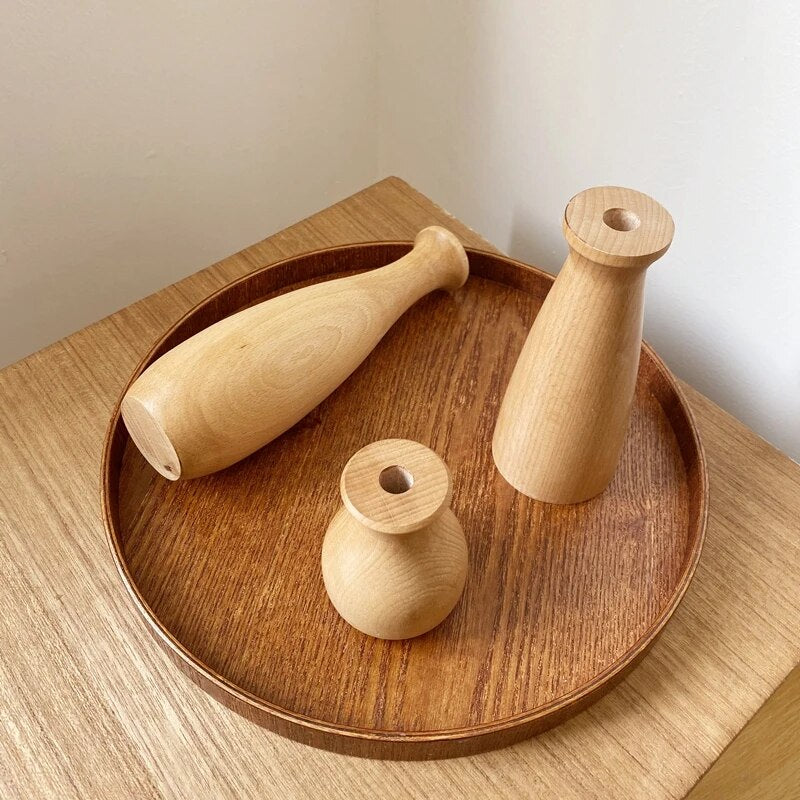 مزهرية نباتات خشبية ومزهريات زهور من الخشب الصلب