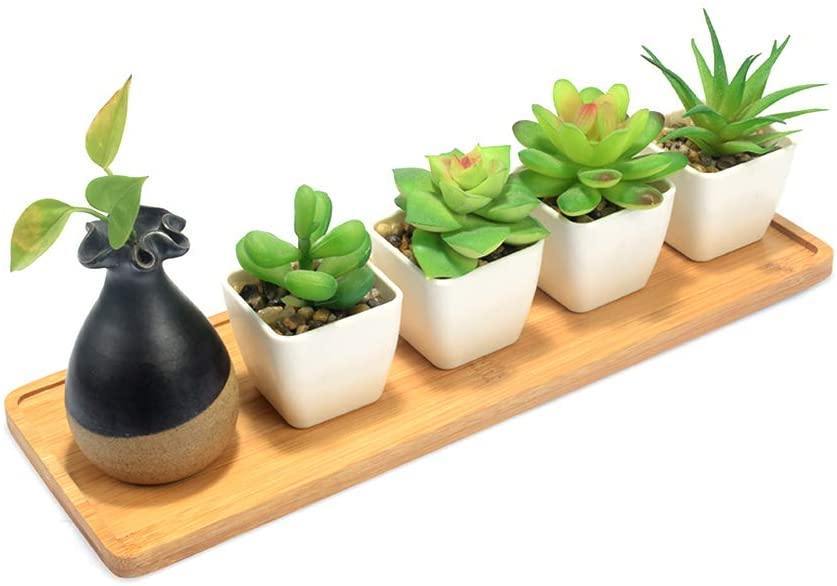 Natural Bamboo Planter Saucer Trays