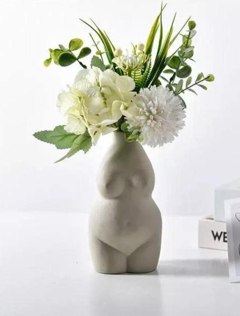 Feminine Curves Nude Female Ceramic Vase LightGrey | Sage & Sill