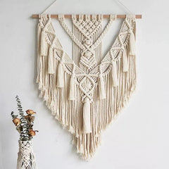 Hand-Woven Boho Macrame Wall-Hanging Tapestry