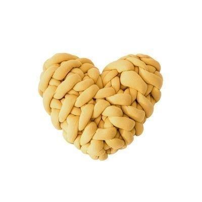 وسادة رمي على شكل قلب عيد الحب بعقدة سميكة