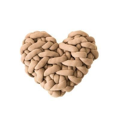 وسادة رمي على شكل قلب عيد الحب بعقدة سميكة