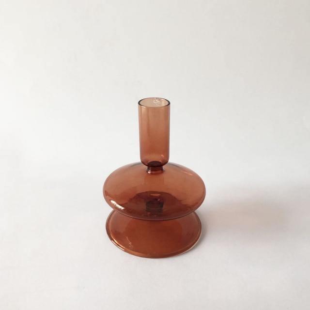 حاملات الشموع الزجاجية الخريفية المخروطية