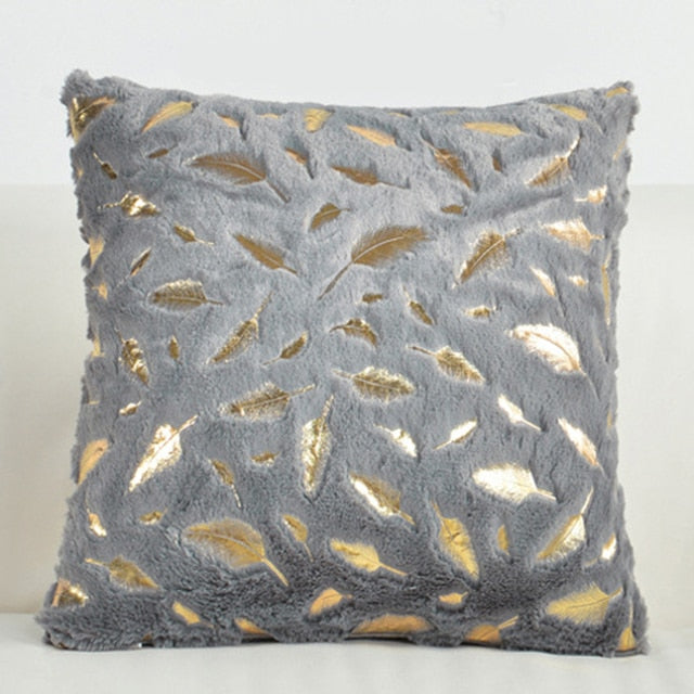 غطاء وسادة مزخرف من الفرو والريش الأنيق