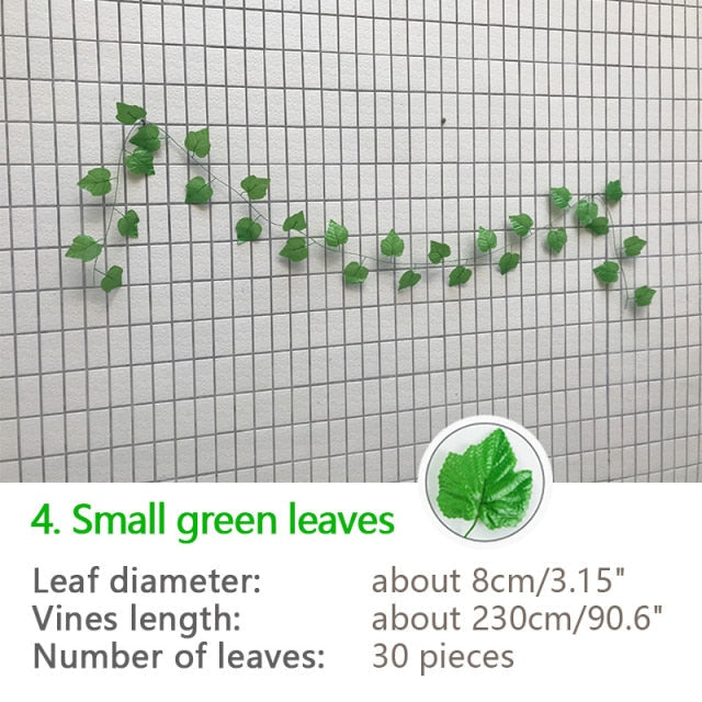 نباتات اللبلاب الاصطناعية المعلقة من الحرير الأخضر بطول 240 سم