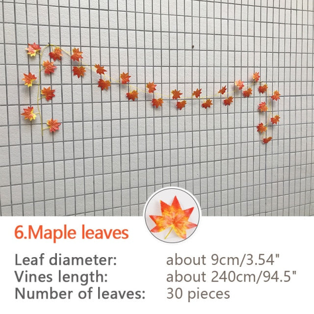 نباتات اللبلاب الاصطناعية المعلقة من الحرير الأخضر بطول 240 سم