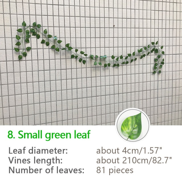 نباتات اللبلاب الاصطناعية المعلقة من الحرير الأخضر بطول 240 سم