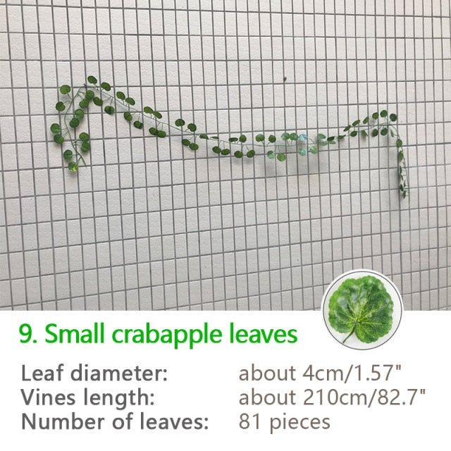 نباتات اللبلاب الاصطناعية المعلقة من الحرير الأخضر بطول 240 سم