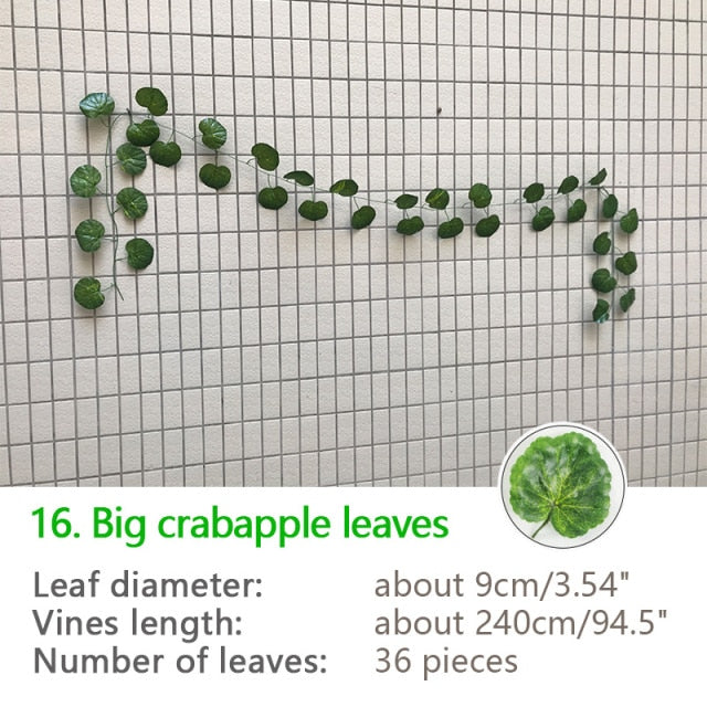نباتات اللبلاب الاصطناعية المعلقة من الحرير الأخضر بطول 240 سم