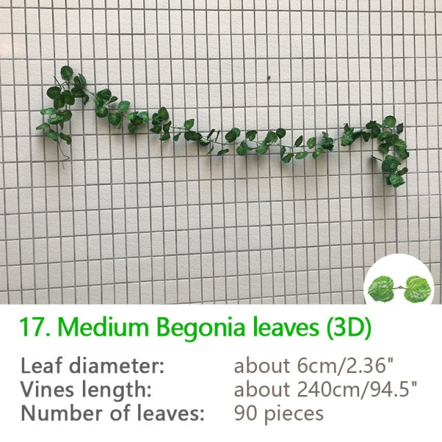 نباتات اللبلاب الاصطناعية المعلقة من الحرير الأخضر بطول 240 سم