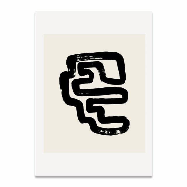 ملصق حائط تجريدي حديث باللونين الأبيض والأسود النوردي