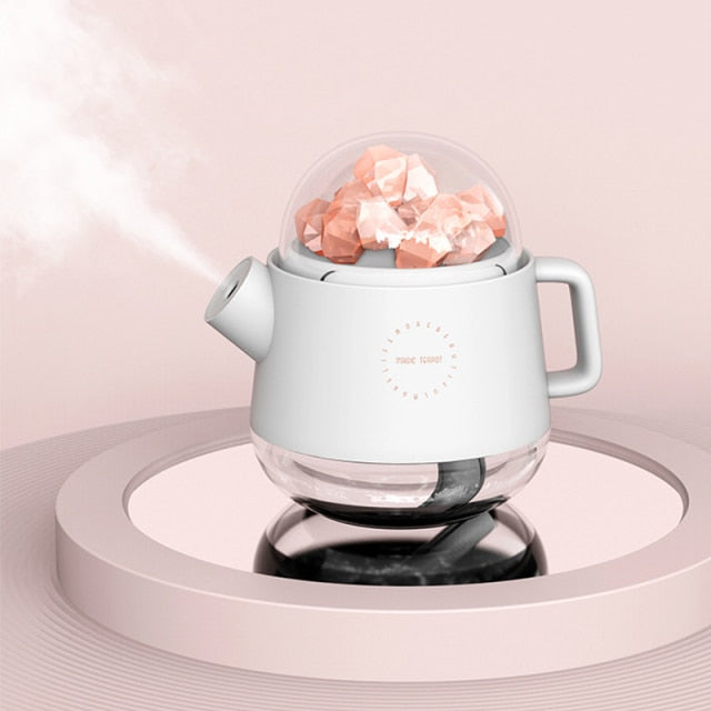 مرطب هواء محمول للعلاج العطري بالكريستال مع ملح الهيمالايا ورذاذ بارد