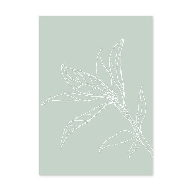 لوحة فنية جدارية خضراء تجريدية هندسية بسيطة لفتاة منحنية على قماش ملصق نورديك