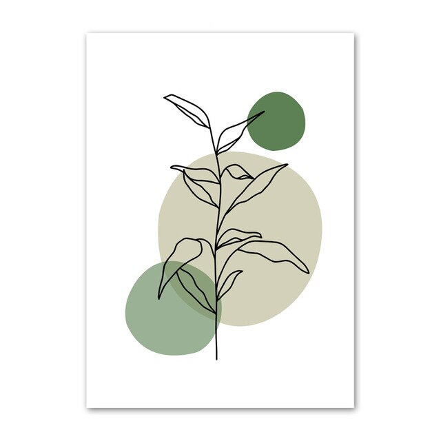 لوحة فنية جدارية خضراء تجريدية هندسية بسيطة لفتاة منحنية على قماش ملصق نورديك