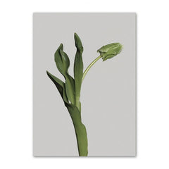 لوحة فنية جدارية خضراء تجريدية هندسية بسيطة لفتاة منحنية على قماش ملصق نورديك