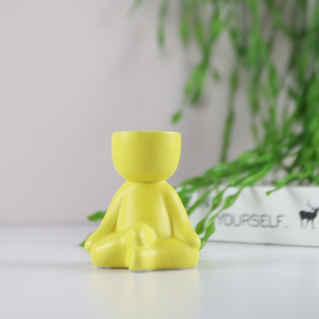 مزهرية زهور خزفية إبداعية على شكل إنسان