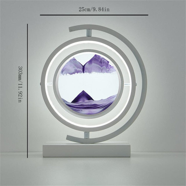 لوحة فنية رملية متحركة زجاجية دائرية ثلاثية الأبعاد