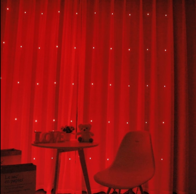 سلسلة أضواء خرافية LED بطول 3 أمتار مع ستارة وتوصيل USB